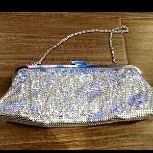 Kate Landry silver mesh clutch